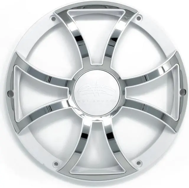 Alt view image 4 of 4 - Wet Sounds Revo 12" Subwoofer, Grill, & RGB LED Ring - White Subwoofer & White Grill With  Steel Inserts - 4 Ohm