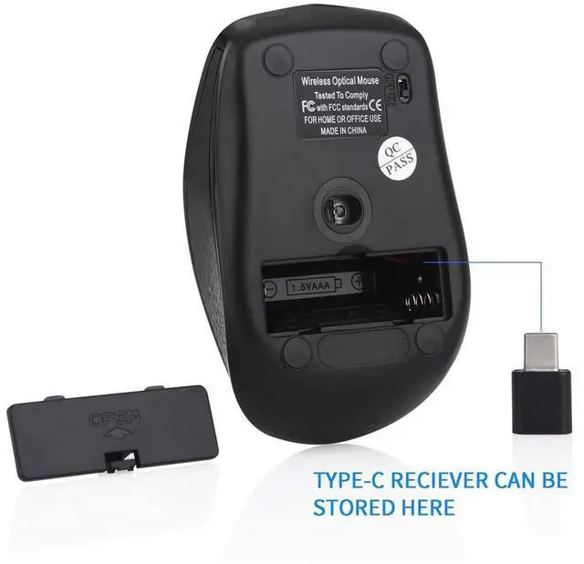 Alt view image 5 of 6 - MODAO 2.4GHZ Type C Wireless Mouse USB C Mice for Macbook/ Pro USB C Devices Ergonomics Optical Mouse Wireless Optical Mouse