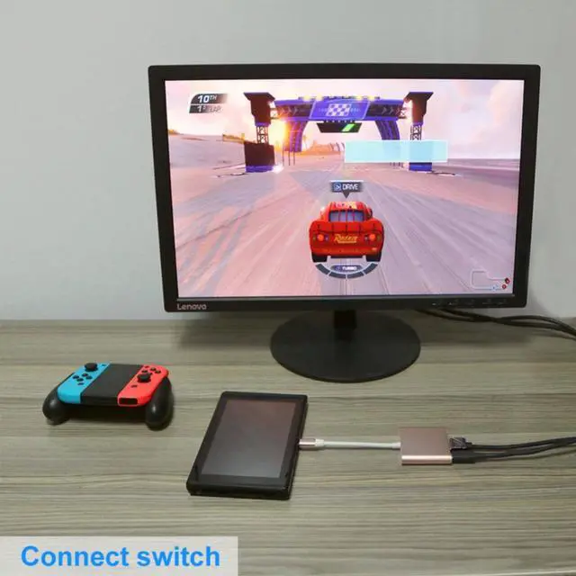 Alt view image 3 of 6 - Type-C to HDMI Adapter for Nintendo Switch Console to TV Video Digital 4K HD Converter Replacement Dock for Samsung Galaxy S8