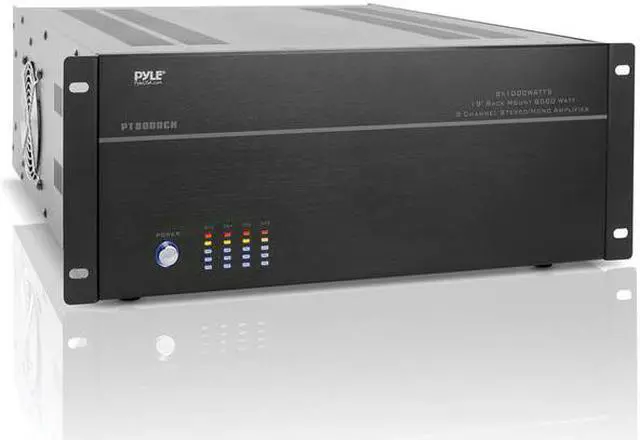Alt view image 9 of 13 - New Pyle Pt8000ch 19" Rack Mount 8000W 8 Ch Stereo Mono Amplifier Amp 8 Channel