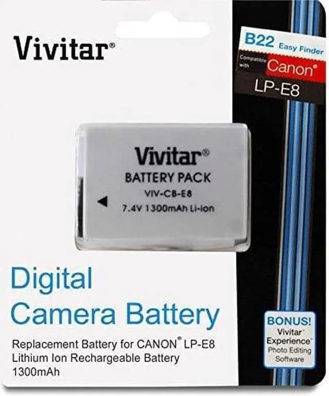 Alt view image 3 of 7 - Vivitar LP-E8 Digital Camera Battery for Canon