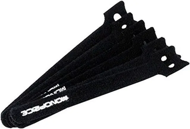 Alt view image 6 of 13 - Monoprice Hook and Loop Fastening Cable Ties, 6in, 100 pcs/pack, Black