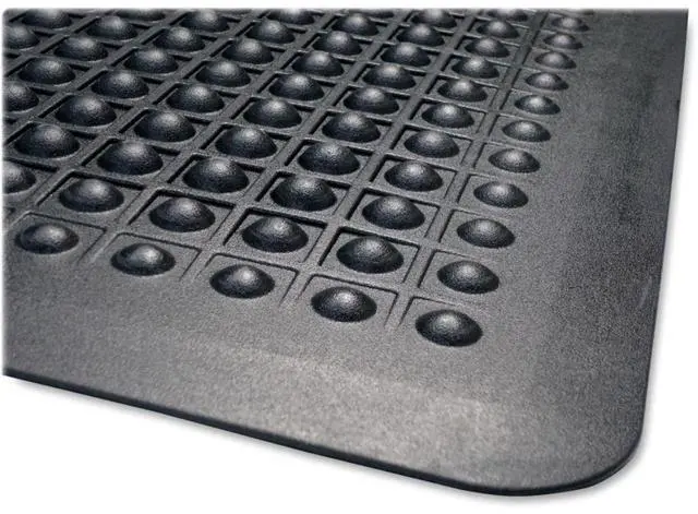 Alt view image 6 of 15 - Genuine Joe Anti Fatigue Mat Rubber Beveled Edge 2'x3' Black 02146
