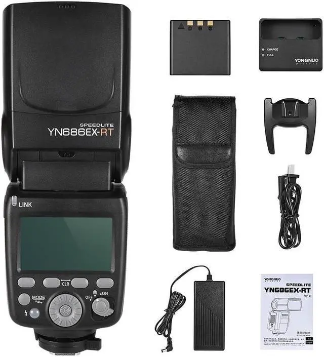 Alt view image 2 of 7 - YONGNUO YN686EX-RT TTL Lithium Speedlite 2.4G Wireless 1/8000s HSS GN60 5600K Master Slave Flash Speedlite with 2000mAh Lithium Battery for Canon Camera