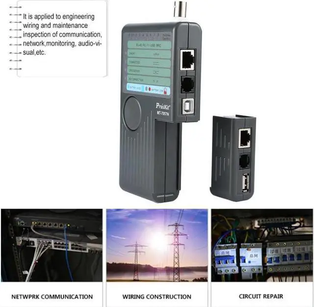 Alt view image 2 of 6 - Pro'skit MT-7057N Handheld RJ45 RJ11 USB BNC Cable Sniffer-Remote Network Lan Cable Tester Ethernet Wire Line Tracker Detector Finder