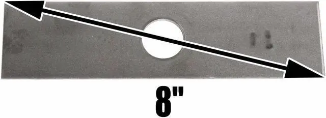 Alt view image 2 of 3 - 50 USA Mower Blades® Edger Blade UnSharpened Not Heat Treated or Painted 8" x 2" x .120" Center Hole 1" for Echo 69601552631 720237001  578392802 Maruyama 216062 840084  4133-713-4102