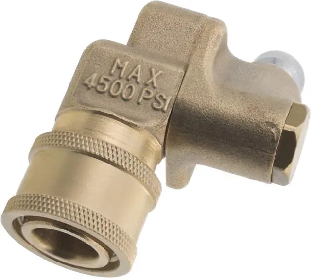 Alt view image 3 of 5 - Erie Tools Pressure Washer 1/4" 120 Degree Pivoting Quick Connect Brass Coupler 4500 PSI