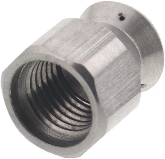 Alt view image 3 of 3 - Erie Tools Button Nose 1/4" Drain Cleaning Nozzle 4.5 Orifice 5500 PSI Stainless Steel for Sewer Pipe Water Jetter