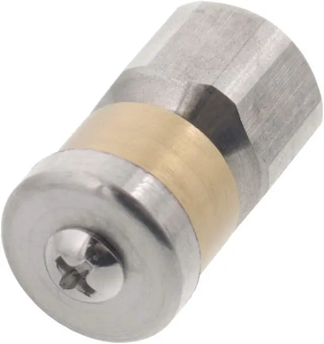 Alt view image 2 of 3 - Erie Tools Rotating 1/4" Drain Cleaning Nozzle 7.5 Orifice 4000 PSI Stainless Steel for Sewer Pipe Water Jetter