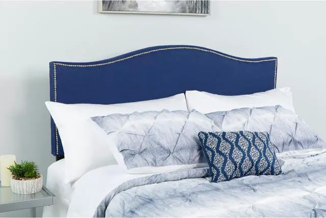 Alt view image 5 of 18 - Cambridge Tufted Upholstered Queen Size Headboard in Navy Fabric