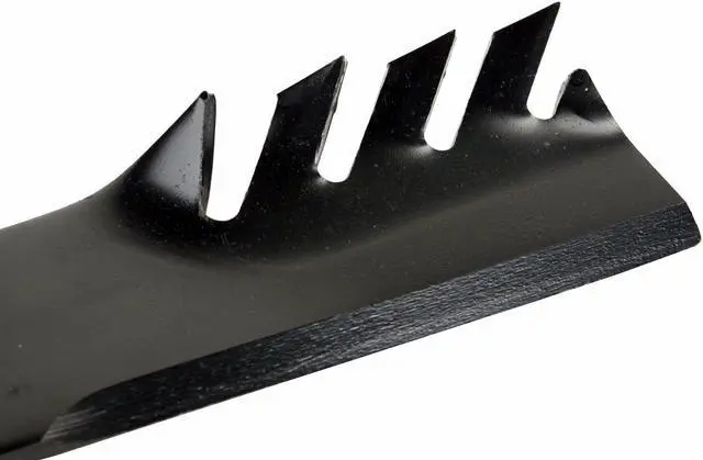 Alt view image 5 of 7 - 9 USA Mower Blades CMB483BP Toothed High-Lift fit 103-6383 103-6383-S 103-6393 103-6393-S 103-6398 103-6398-S Length 20-1/2 in. Width 3 in. Thickness .250 in. Center Hole 15/16 in. 60 in. Deck