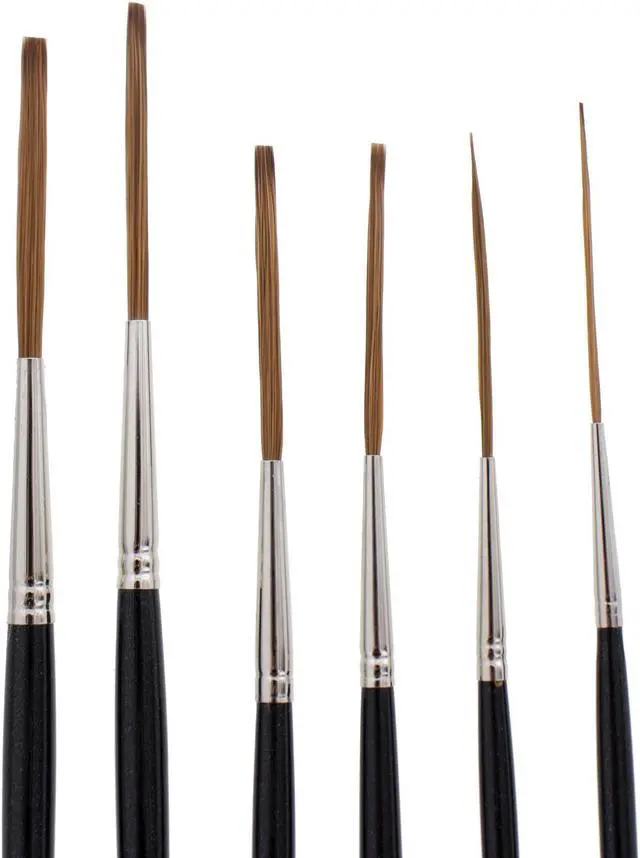 Alt view image 2 of 3 - Andrew Mack Brush AMVD-SL-SET Von Dago Saber Liner Set of 6 Pinstriping Brushes Sizes 4/0-6