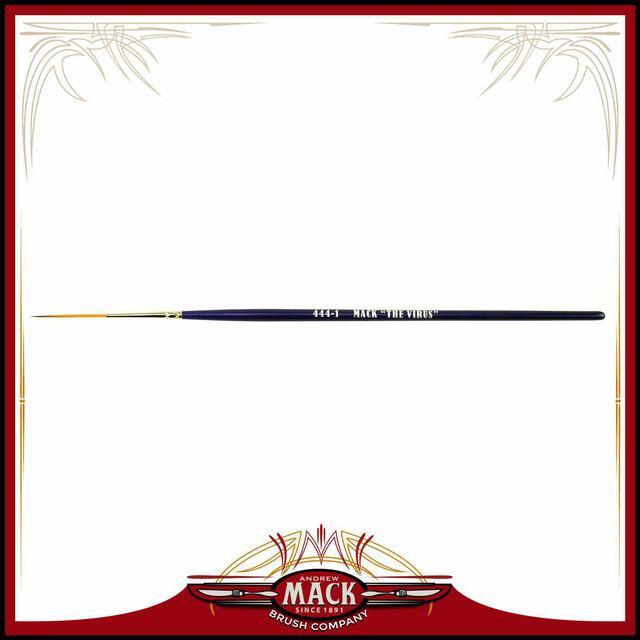 Main image of Andrew Mack The Virus Scrolling Script Pinstriping Brush Size 1 Series 444 with Specially Blended Golden Taklon, 1" Length Out