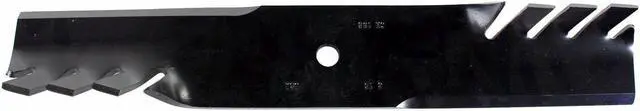 Alt view image 2 of 7 - USA Mower Blades (9) CMB185BP Toothed Extra High Lift Blade Fits Bobcat® 11211102 272254302 32022A WM132022 Length 18 in. Width 3 in. Thickness .250 in. Center Hole 5/8 in. 36 in. and 52 in. Deck
