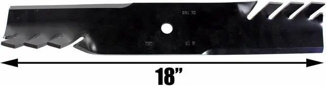 Alt view image 4 of 7 - USA Mower Blades (9) CMB185BP Toothed Extra High Lift Blade Fits Bobcat® 11211102 272254302 32022A WM132022 Length 18 in. Width 3 in. Thickness .250 in. Center Hole 5/8 in. 36 in. and 52 in. Deck