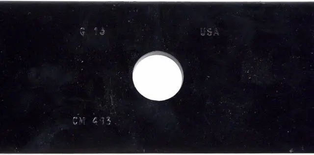 Alt view image 6 of 7 - 9 USA Mower Blades CMB483BP Toothed High-Lift fit 103-6383 103-6383-S 103-6393 103-6393-S 103-6398 103-6398-S Length 20-1/2 in. Width 3 in. Thickness .250 in. Center Hole 15/16 in. 60 in. Deck