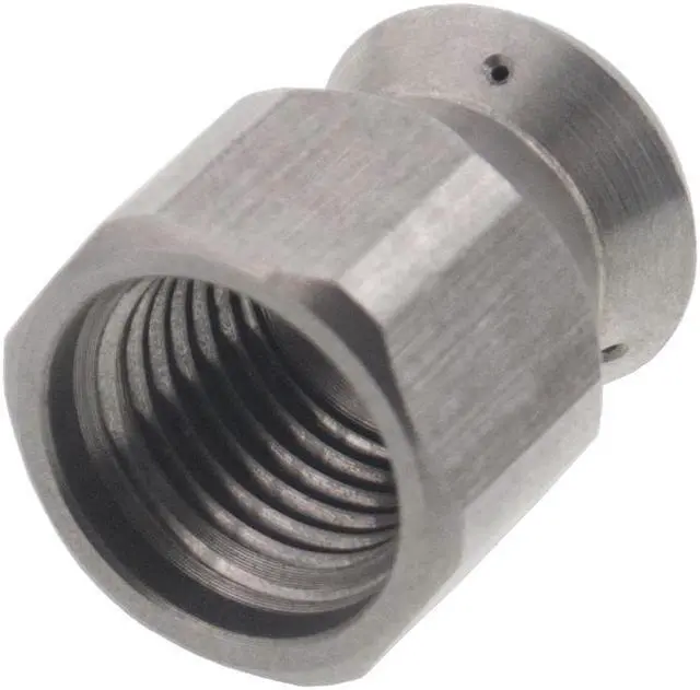Alt view image 3 of 3 - Erie Tools Button Nose 1/4" Drain Cleaning Nozzle 4.0 Orifice 5500 PSI Stainless Steel for Sewer Pipe Water Jetter