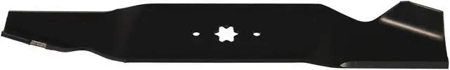 Alt view image 2 of 6 - 3 USA Mower Blades® MTR6771BP Notched High-Lift for Cub Cadet 742-0677 942-0677 OCC-742-0677 MTD 490-110-M117 Length 18-1/2 in. Width 3 in. Thickness .204 in. Center Hole 6 Point Star 54 in. Deck