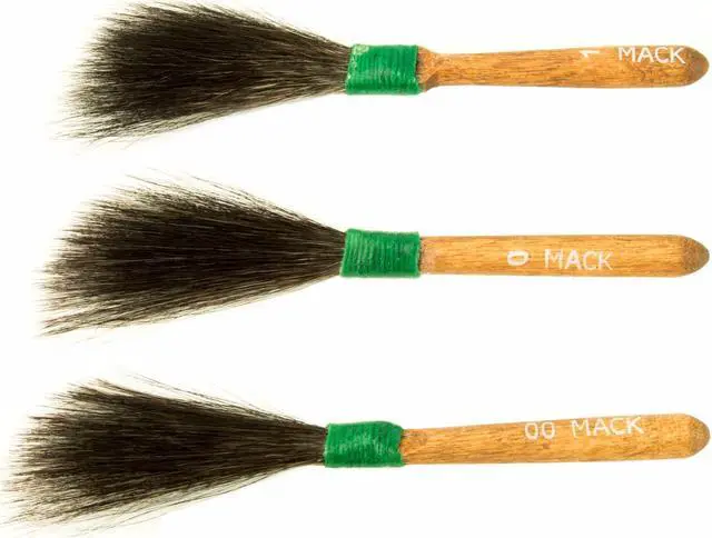 Alt view image 2 of 7 - Set of 3 Size 00-1 Sword Striper Series 20 Pinstriping Touch Up Body Shop Squirrel Hair Paint Brushes