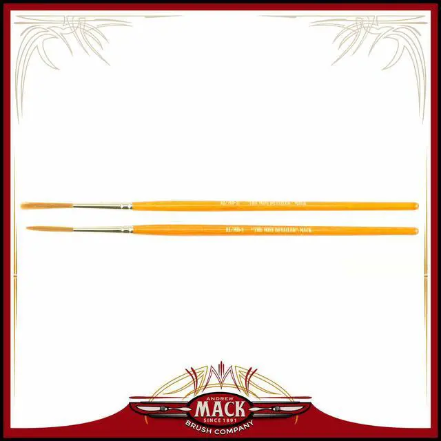 Main image of Set of 2 Size 1-2 Series AJ Alan Johnson Mini Detailer Brush Dark Brown Synthetic Hair Pinstriper