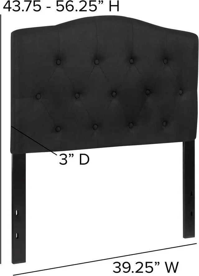 Alt view image 5 of 8 - Cambridge Tufted Upholstered Twin Size Headboard in Black Fabric