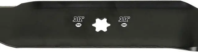 Alt view image 6 of 7 - 6 USA Mower Blades MTD610SBP Standard High Lift for MTD Bolens Troy-Bilt Massey Ferguson 942-0610 742-0610 Length 19-5/16 in. Width 3 in. Thickness .150 in. Center Hole 6 Point Star 38 in. Deck