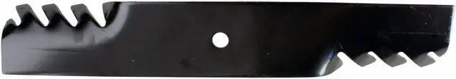 Alt view image 3 of 7 - USA Mower Blades (9) CMB185BP Toothed Extra High Lift Blade Fits Bobcat® 11211102 272254302 32022A WM132022 Length 18 in. Width 3 in. Thickness .250 in. Center Hole 5/8 in. 36 in. and 52 in. Deck