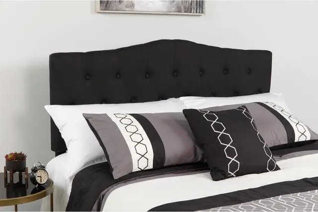Alt view image 3 of 8 - Cambridge Tufted Upholstered Twin Size Headboard in Black Fabric