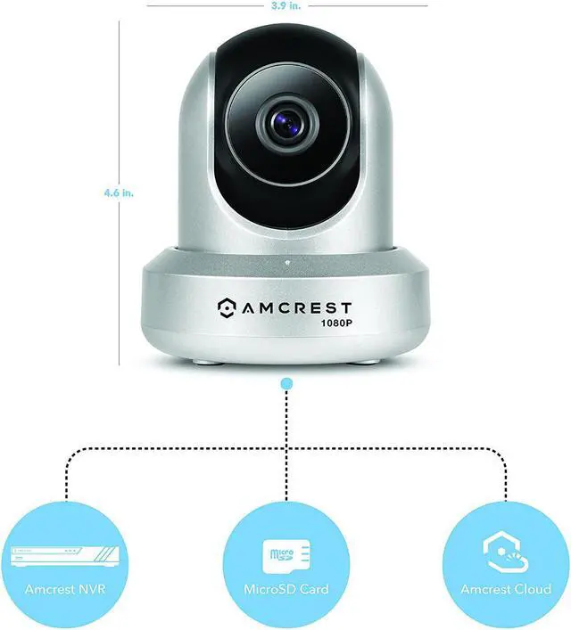 Alt view image 4 of 6 - Amcrest IP2M-841 ProHD 1080P (1920TVL) Wireless WiFi IP Camera, Silver