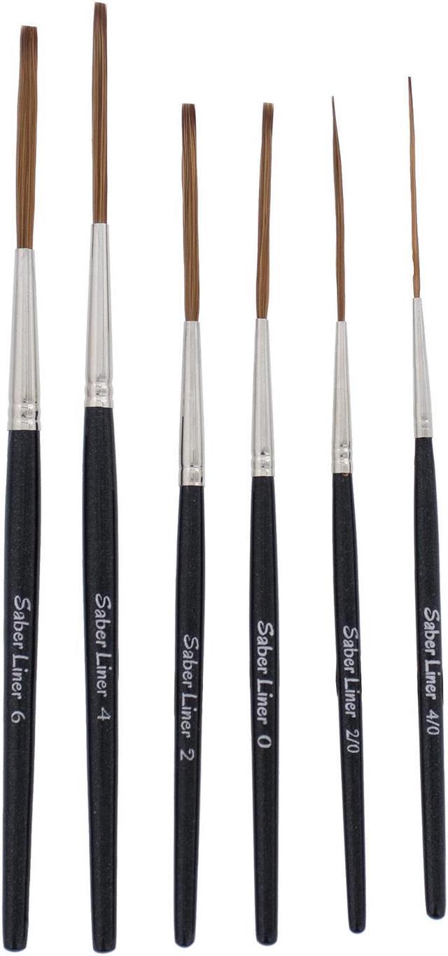 Andrew Mack Brush AMVD-SL-SET Von Dago Saber Liner Set of 6 Pinstriping  Brushes Sizes 4/0-6 