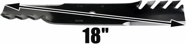 Alt view image 4 of 7 - USA Mower Blades (3) CMB022BP Toothed High Lift Replacement Blade Fits Scag® Toro® 48108 481707 481711 Length 18in. Width 2 1/2in. Thickness .240in. Center Hole 5/8in. 36 52 54in. Deck
