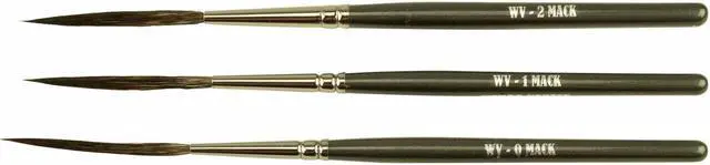 Main image of Set of 3 Sizes 0 - 2 Wizard Vortex Scroll Pinstriper Blue Squirrel Grey Handle Brush