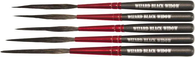 Main image of Andrew Mack Wizard Black Widow Scroll Striper Sizes 000, 00, 0, 1, 2 Set WBW