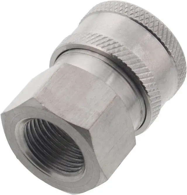Alt view image 2 of 2 - 25 Erie Tools 3/8in. FPT Female Stainless Steel Socket Quick Connect Coupler 4000 PSI 10 GPM for Pressure Washer Nozzle Gun Hose Wand