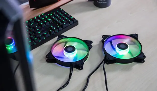 Alt view image 8 of 13 - MasterFan MF140R ARGB (PWM) Addressable RGB with Hybrid-Design Fan Blade, Speed Profiles, Jam Protection, and Customizable Color Options by Cooler Master