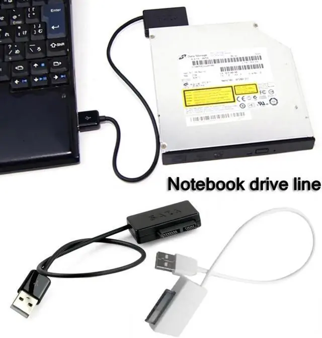 Main image of Laptop Sata Cable SATA to USB Jack Adapter 6 Pin + 7Pin SATA to USB 2.0 cd-rom Cable 13-Pin Adapter Box Riser Adapter