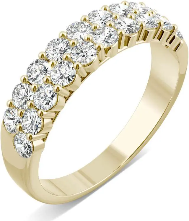 Alt view image 2 of 7 - 14K Yellow Gold Moissanite by Charles & Colvard 2.4mm Round Band-size 6 1.00cttw DEW