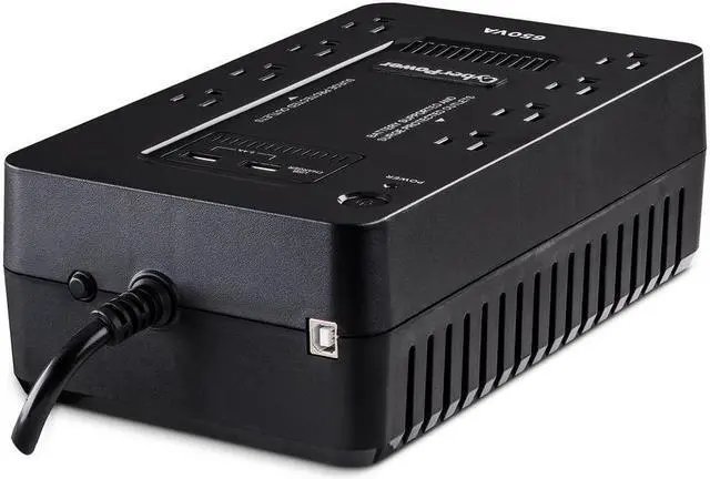 Alt view image 4 of 8 - 650VA 8-Outlet UPS Battery Backup with USB