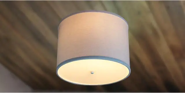 Alt view image 4 of 6 - 14 Moderne Flush Mount Conversion Kit - DIY Convert your dated Glass Ceiling Light to a Modern White Fabric Drum Lamp Shade with Diffuser by Home Concept 14x14x10