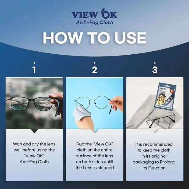 Alt view image 5 of 7 - Anti-Fog Cloth for Eye glasses - Reusable Long-lasting Microfiber Cleaning Wipes for Goggles, Camera Lens, Ski Google