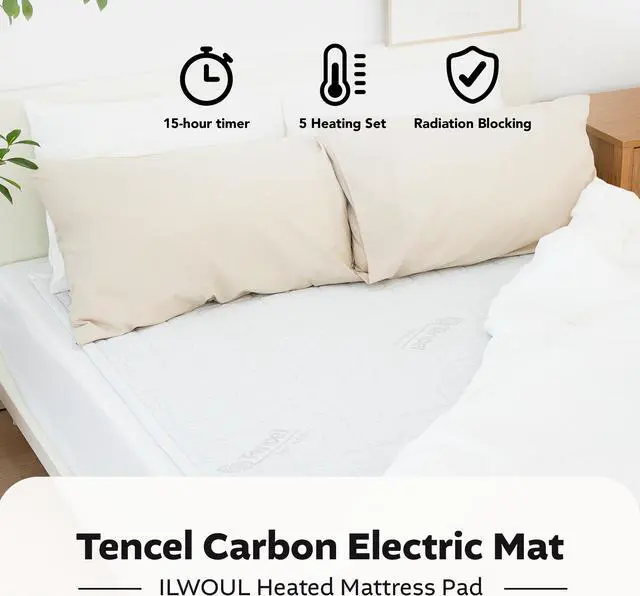 Alt view image 2 of 6 - Tencel Carbon Electric Mat, Double Size (55.1" x 70.9")
