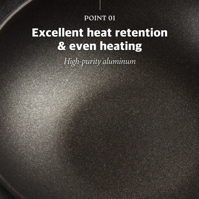 Alt view image 4 of 7 - KOHAS Prime Titanium Stone Coating Wok Pan, Black 12.6 inch