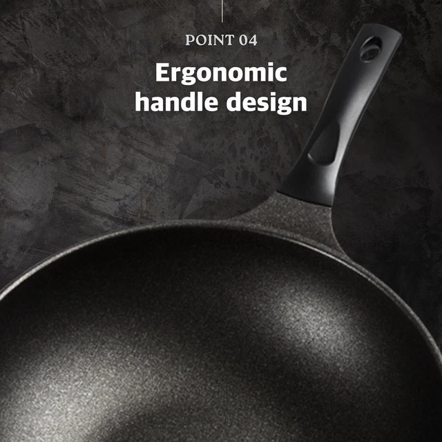 Alt view image 7 of 7 - KOHAS Prime Titanium Stone Coating Wok Pan, Black 12.6 inch