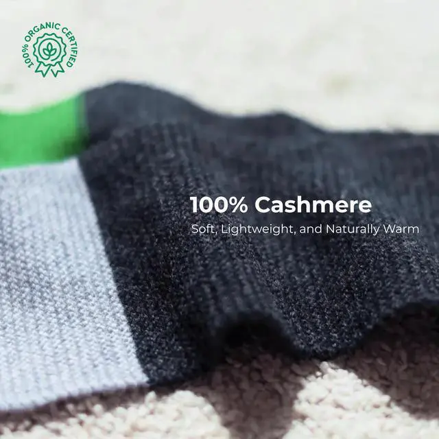 Alt view image 3 of 7 - ERKHES CASHMERE 100% MUFFLER POINT Green