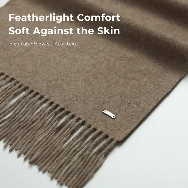 Alt view image 6 of 7 - ERKHES CASHMERE MUFFLER CLASSIC LONG Brown