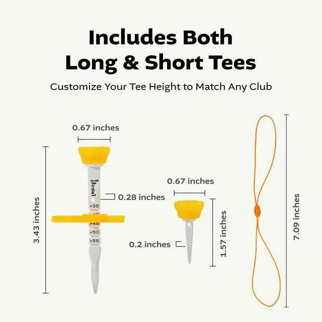 Alt view image 3 of 7 - Birdie1 Smart Golf Tees (Long Tees+Short Tees) 1P, 5ea Orange