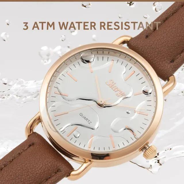 Alt view image 6 of 7 - SIARGO SG-002 SWB Caper Collection 28mm Womens Quartz Watch with Italian Leather Strap (Rosegold Brown)
