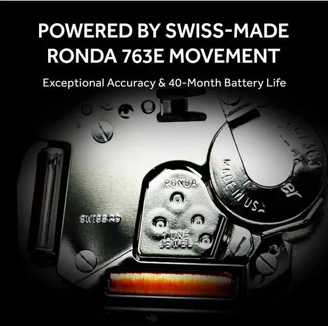 Alt view image 3 of 7 - SIARGO Fennel 19mm Petite Watch with Guilloché Brass Case, Sapphire Glass, Cowhide Leather Strap, and Swiss Ronda Quartz Movement (Silver & Casual Black)