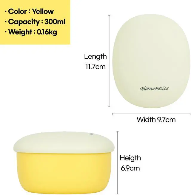Alt view image 2 of 7 - [Giorno Felice] TheSili Silicone EasyCook Container 300ml / 10.1 fl. oz. / Fine Yellow