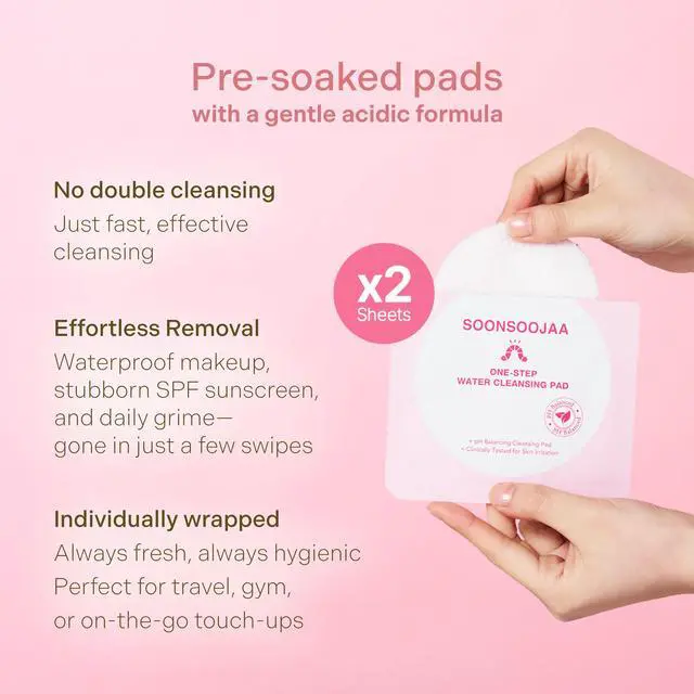 Alt view image 3 of 7 - Soonsoojaa Portable One-Step Water Cleansing Pad 2pads(8ml) x 10ea (20pads)